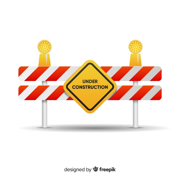 Fondo plano señal de advertencia de construcción