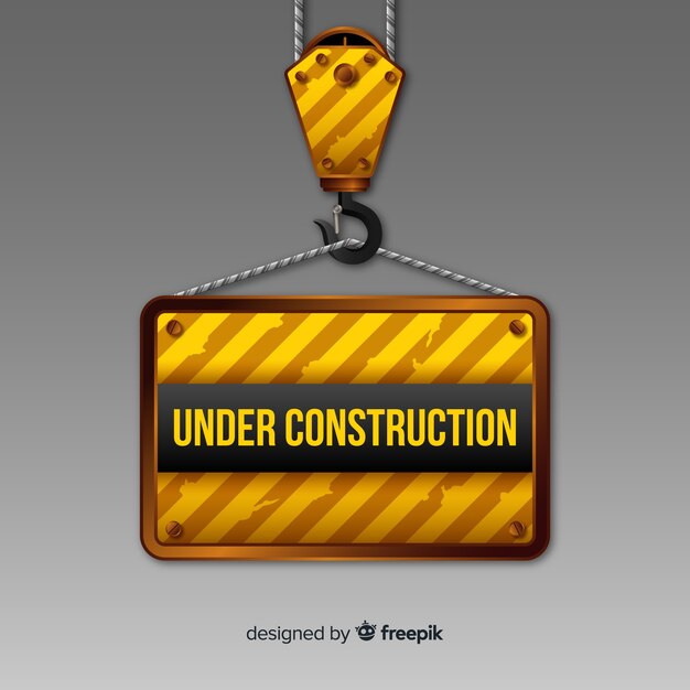 Fondo plano señal de advertencia de construcción