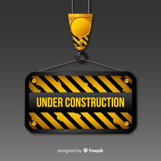 Fondo plano señal de advertencia de construcción