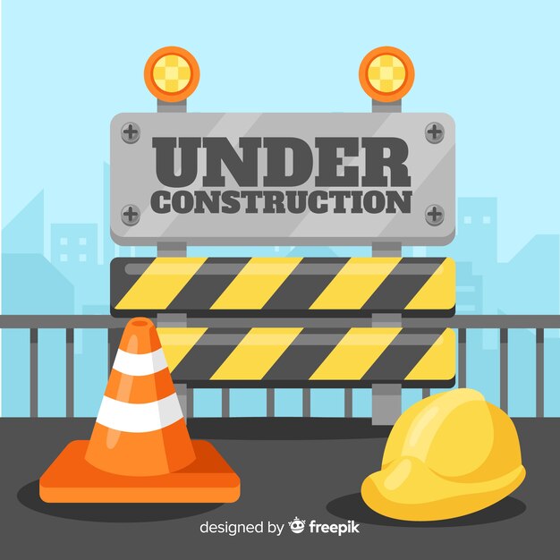 Fondo plano señal en construcción