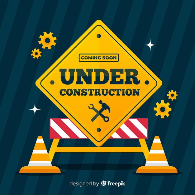 Fondo plano señal en construcción