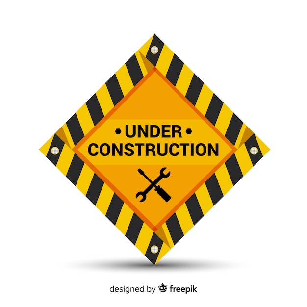 Fondo plano señal en construcción