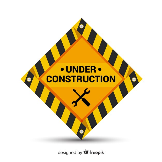 Fondo plano señal en construcción