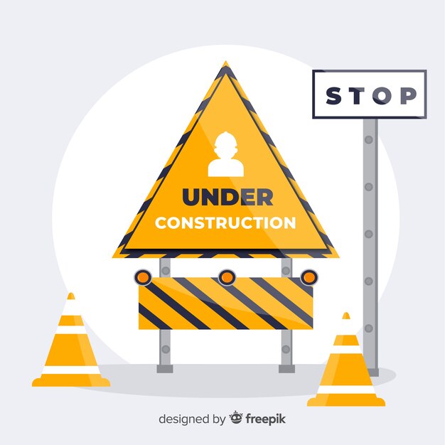 Fondo plano señal en construcción