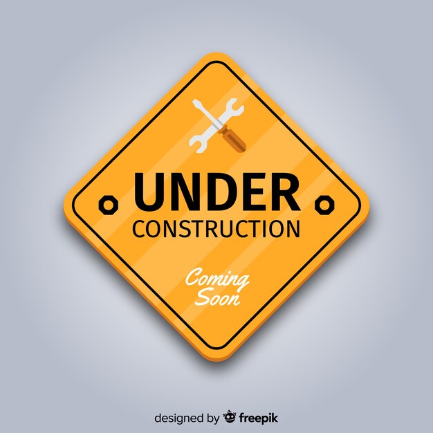 Fondo plano señal en construcción