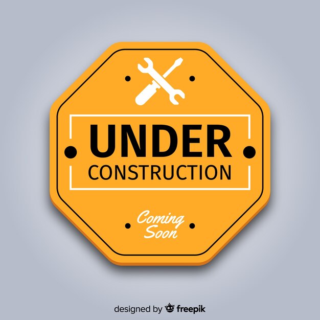 Fondo plano señal en construcción