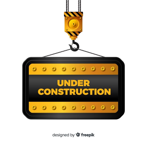 Fondo plano señal en construcción