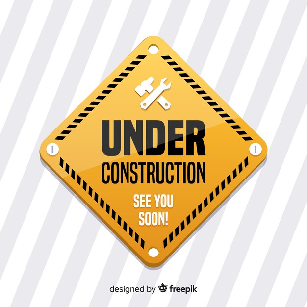 Fondo plano señal en construcción