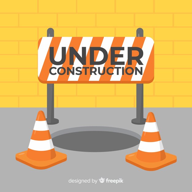 Fondo plano señal en construcción