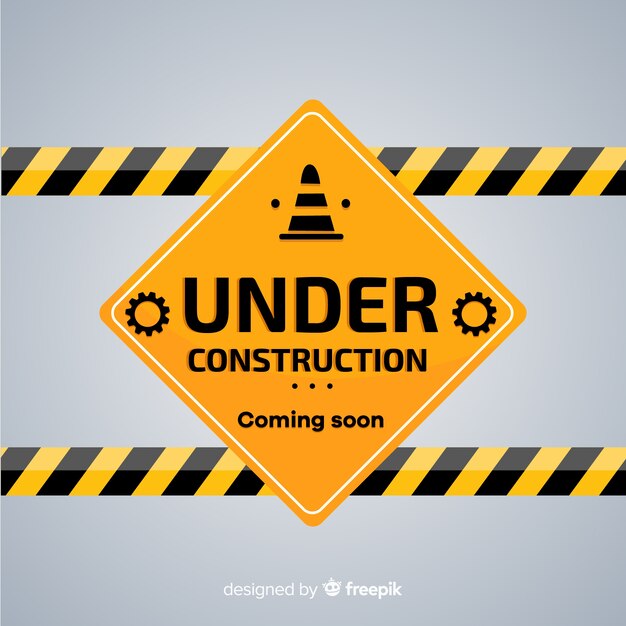 Fondo plano señal en construcción