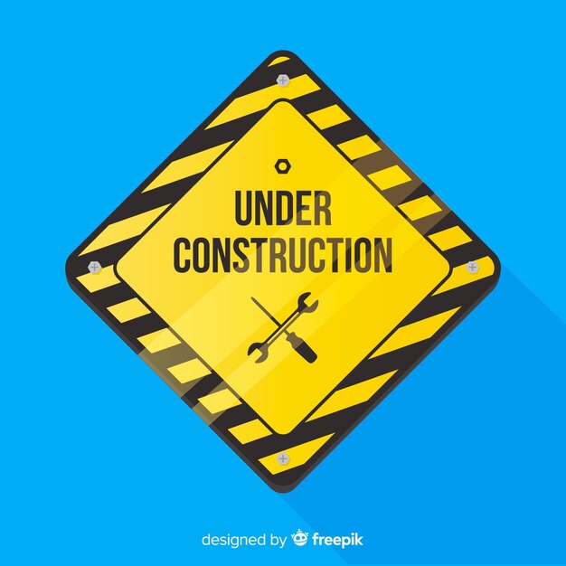Fondo plano señal en construcción