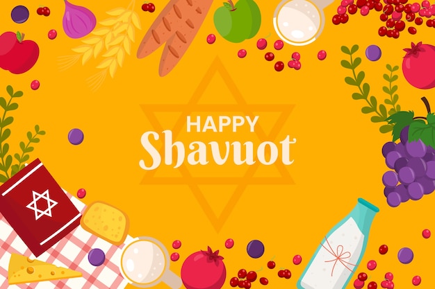 Vector gratuito fondo plano de shavuot