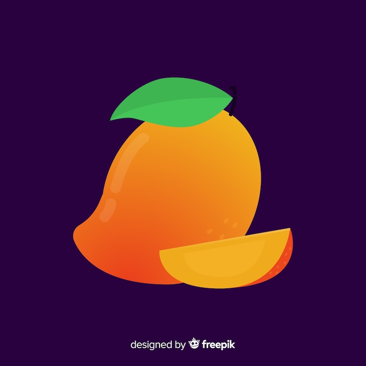 Vector gratuito fondo plano simple mango naranja
