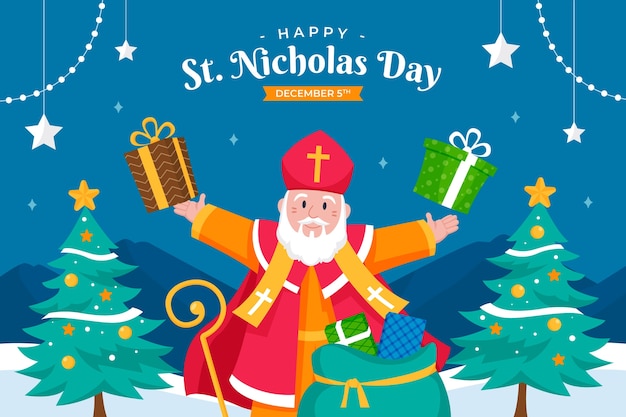 Vector gratuito fondo plano sinterklaas