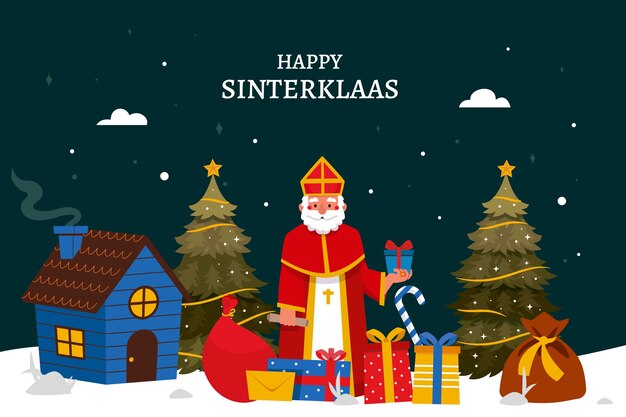 Fondo plano de sinterklaas
