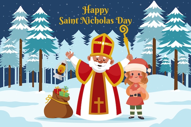 Fondo plano de sinterklaas