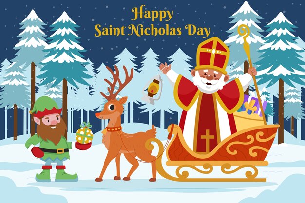 Fondo plano de sinterklaas