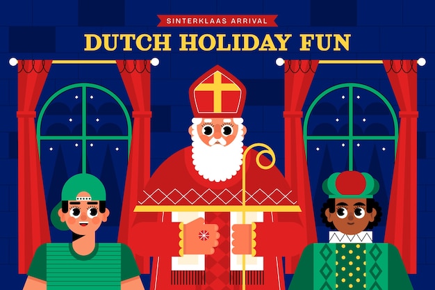 Vector gratuito fondo plano de sinterklaas