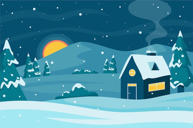 Fondo plano solsticio de invierno