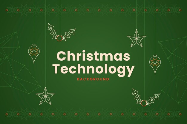 Fondo plano de tecnología navideña