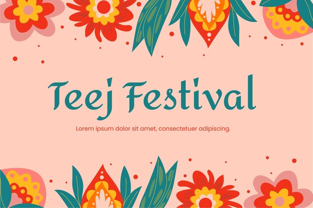 Fondo plano teej con flores