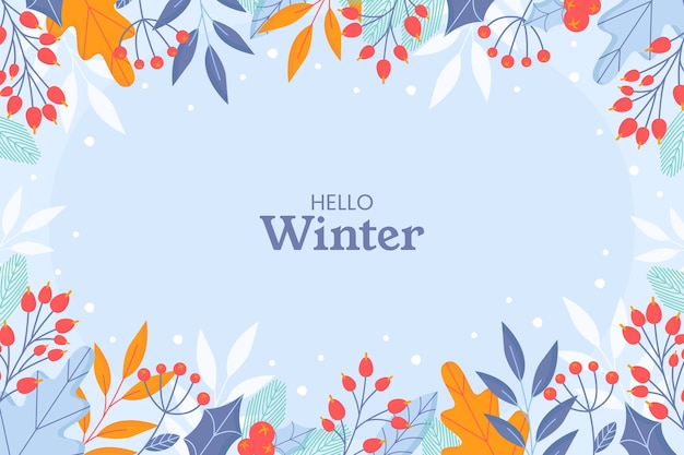 Fondo plano para la temporada de invierno
