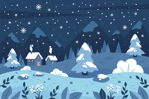 Fondo plano para la temporada de invierno