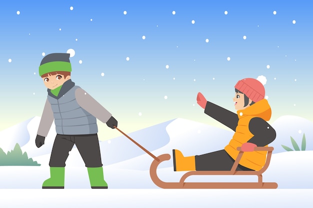 Fondo plano para la temporada de invierno