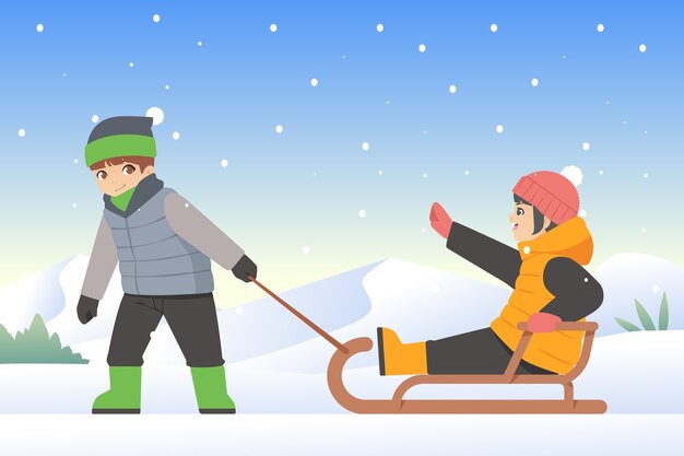 Fondo plano para la temporada de invierno
