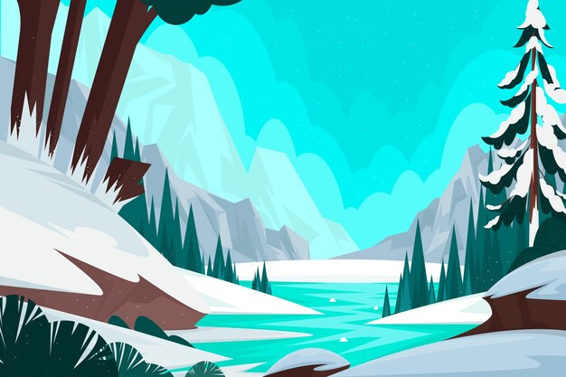 Fondo plano para la temporada de invierno