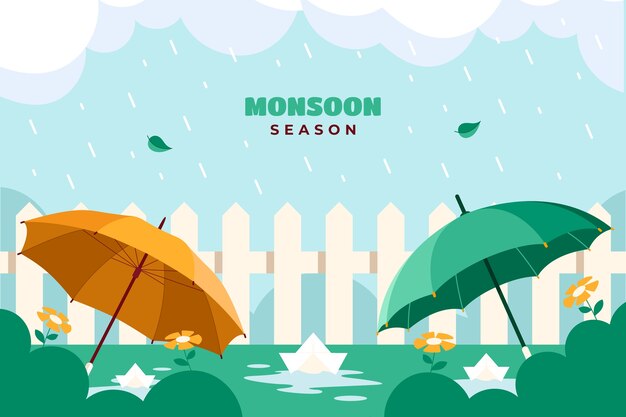 Fondo plano para la temporada del monzón