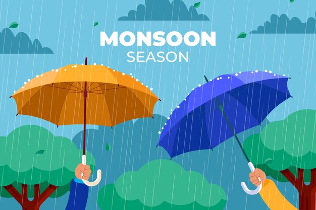 Fondo plano para la temporada del monzón