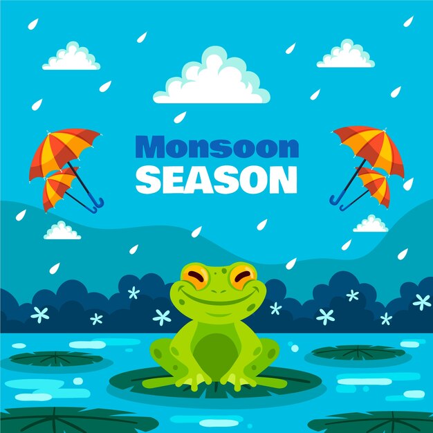 Fondo plano para la temporada del monzón