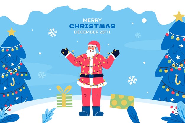 Fondo plano de temporada de navidad