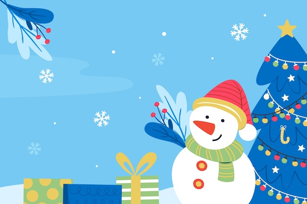 Fondo plano de temporada de navidad