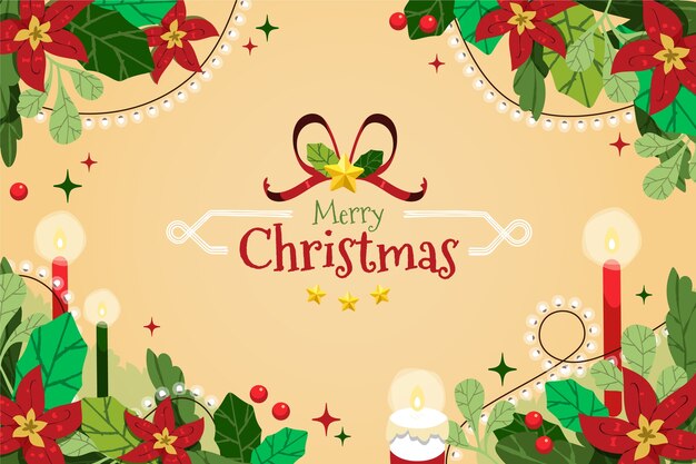 Fondo plano de temporada de navidad