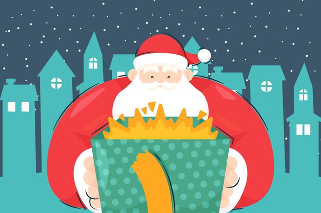 Fondo plano de temporada de navidad
