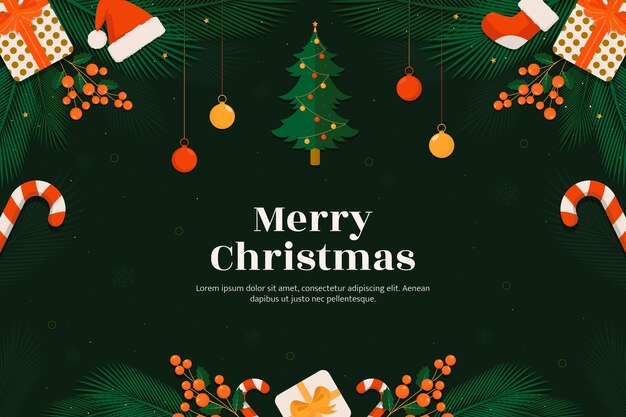 Fondo plano de temporada de navidad