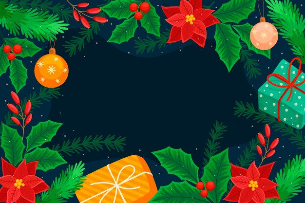 Fondo plano de temporada de navidad