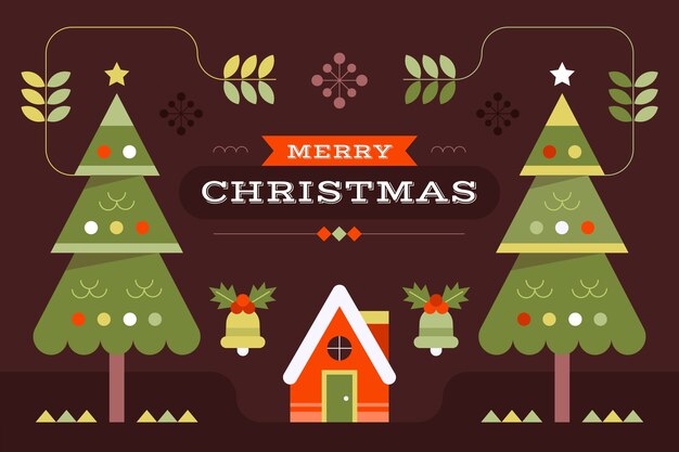Fondo plano de temporada de navidad