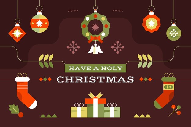 Fondo plano de temporada de navidad
