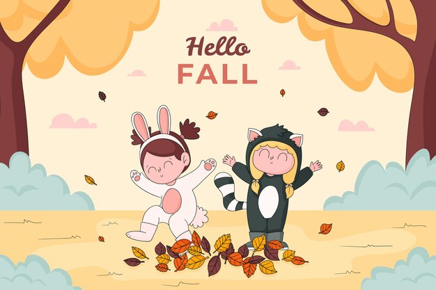 Fondo plano para la temporada de otoño