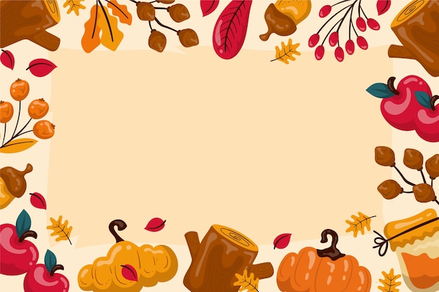 Fondo plano para la temporada de otoño