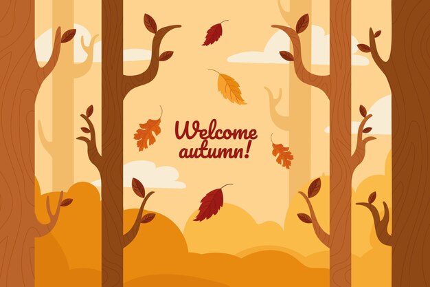 Fondo plano para la temporada de otoño