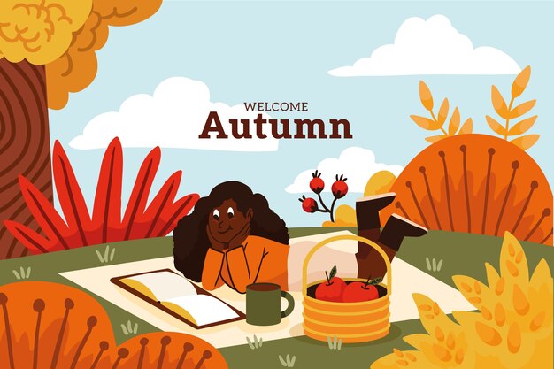 Fondo plano para la temporada de otoño