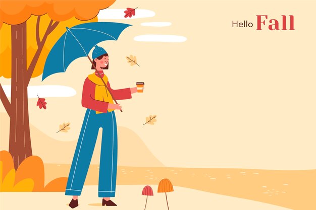 Fondo plano para la temporada de otoño