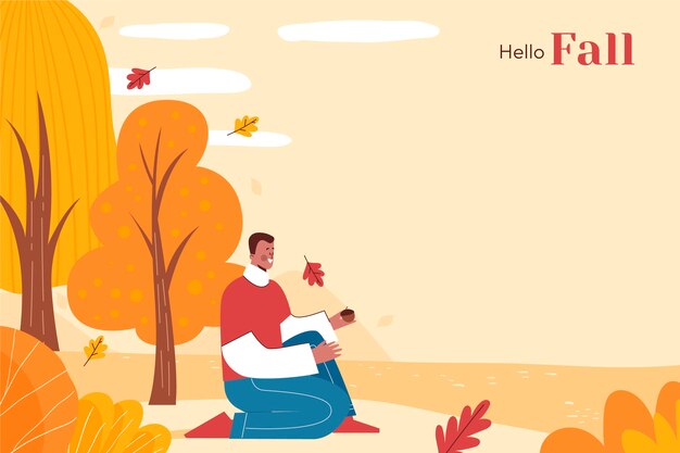 Fondo plano para la temporada de otoño