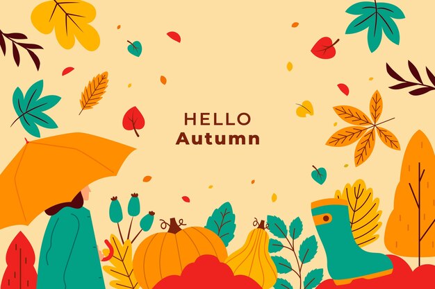 Fondo plano para la temporada de otoño