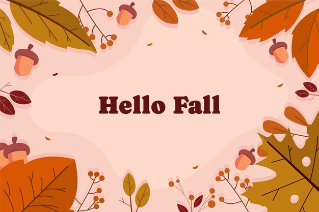 Fondo plano para la temporada de otoño