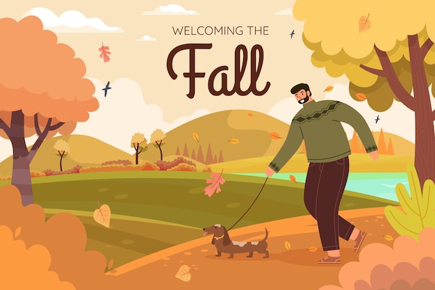 Fondo plano para la temporada de otoño